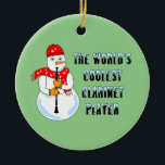 Koudste Clarinet Player Snowman Keramisch Ornament<br><div class="desc">Een humoristisch houdwind t-shirt voor klarinetisten,  leraren voor schoolmuziek en houten studenten in concert en marchingband.</div>