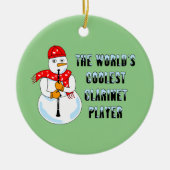 Koudste Clarinet Player Snowman Keramisch Ornament (Voorkant)