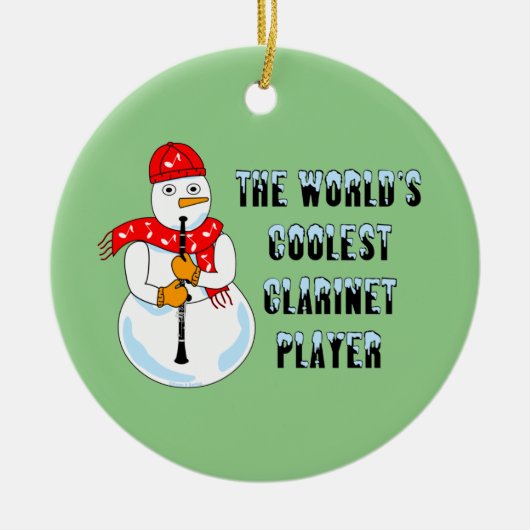 Koudste Clarinet Player Snowman Keramisch Ornament (Voorkant)