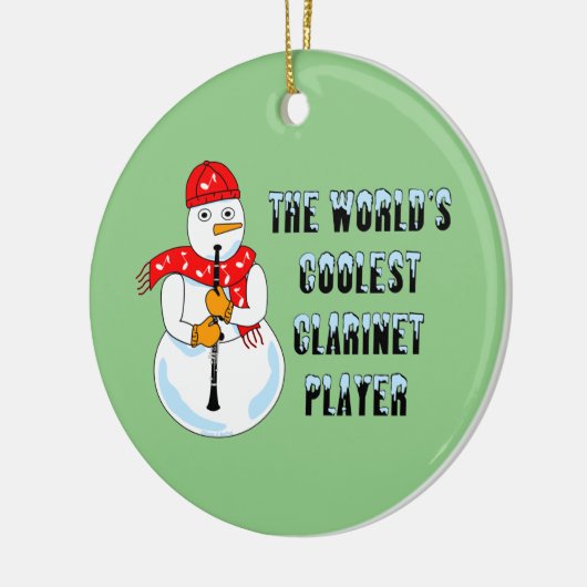 Koudste Clarinet Player Snowman Keramisch Ornament (Links)
