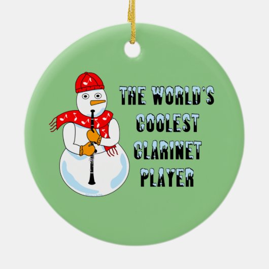 Koudste Clarinet Player Snowman Keramisch Ornament (Achterkant)