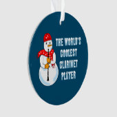 Koudste Clarinet Player Snowman Ornament (voorkant)