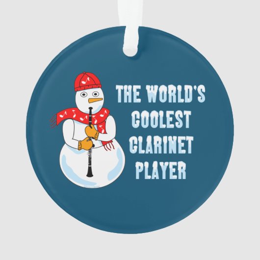 Koudste Clarinet Player Snowman Ornament (achterkant)