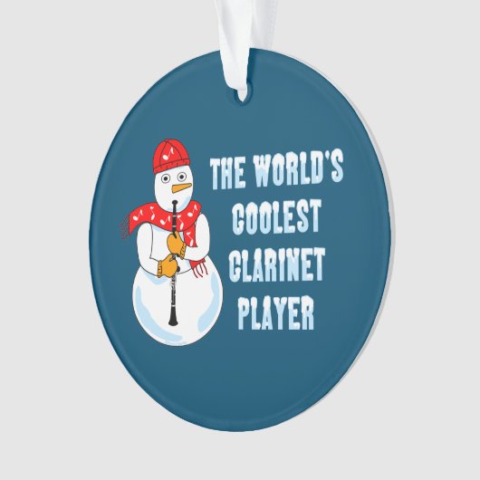 Koudste Clarinet Player Snowman Ornament (voorkant)