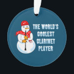 Koudste Clarinet Player Snowman Ornament<br><div class="desc">Een humoristisch houdwind t-shirt voor klarinetisten,  leraren voor schoolmuziek en houten studenten in concert en marchingband.</div>