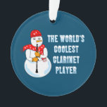 Koudste Clarinet Player Snowman Ornament<br><div class="desc">Een humoristisch houdwind t-shirt voor klarinetisten,  leraren voor schoolmuziek en houten studenten in concert en marchingband.</div>