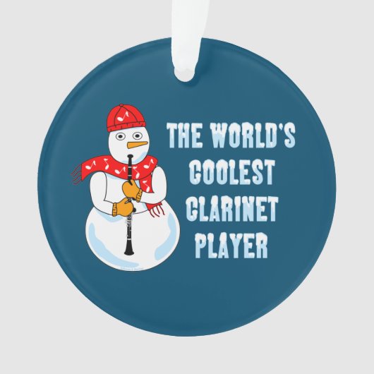 Koudste Clarinet Player Snowman Ornament (voorkant)