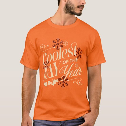 Koudste dag van het jaar -  retro kerst t-shirt (Voorkant)
