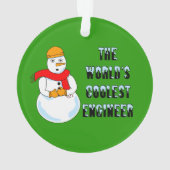 Koudste ingenieur Snowman Ornament (achterkant)