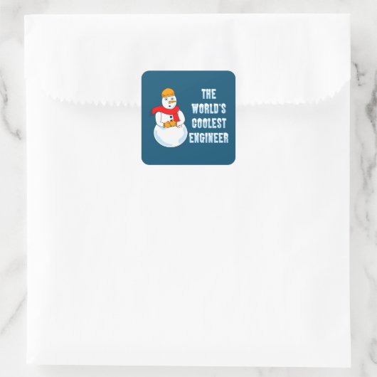 Koudste ingenieur Snowman Vierkante Sticker (Tas)