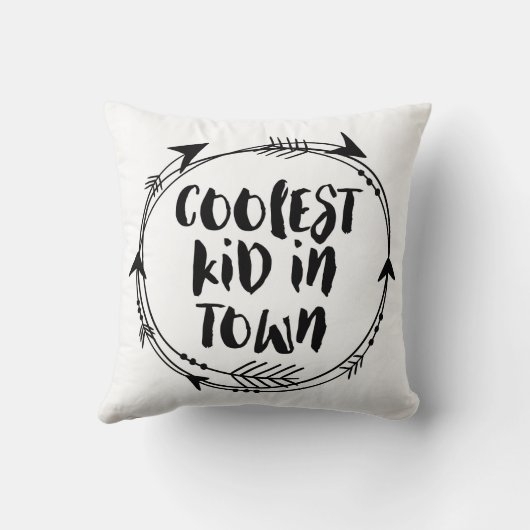 Koudste Kind in stad zwart-wit kussen (Achterkant)