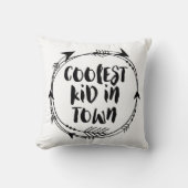 Koudste Kind in stad zwart-wit kussen (Voorkant)