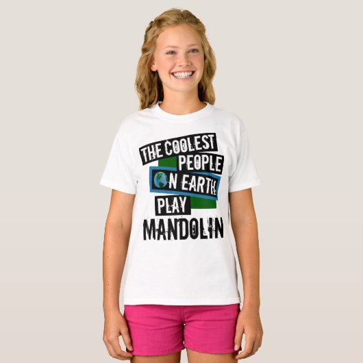 Koudste mensen op aarde Mandolin spelen T-shirt (Voorkant volledig)