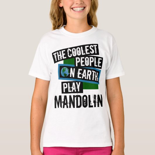 Koudste mensen op aarde Mandolin spelen T-shirt (Voorkant)