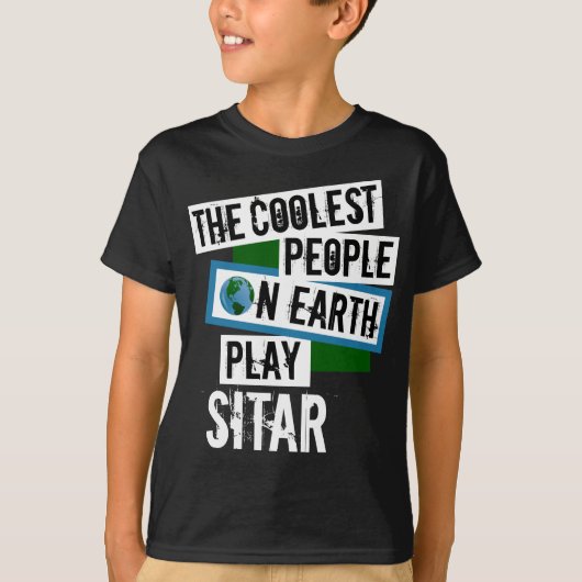 Koudste mensen op aarde Sitar spelen T-shirt (Voorkant)