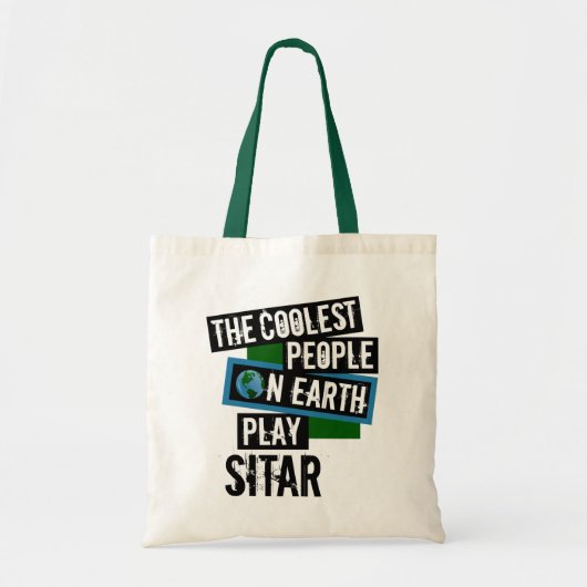 Koudste mensen op aarde Sitar spelen Tote Bag (Voorkant)