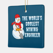 Koudste mijnbouwingenieur Snowman Keramisch Ornament (Links)