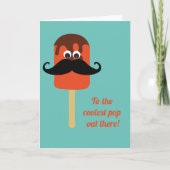 Koudste Pop hier in Funny Popsicle Mustache Blue Kaart (Voorkant)