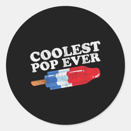 Koudste Pop ooit Popsicle Funny Retro Bomb Fathers Ronde Sticker (Voorkant)