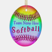 Koudste Softball Ornaments Persoonlijke TEAM NAME Keramisch Ornament (Rechts)