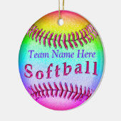 Koudste Softball Ornaments Persoonlijke TEAM NAME Keramisch Ornament (Links)