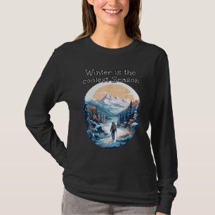 Koudste winteravonturen met bergen en sneeuw t-shirt