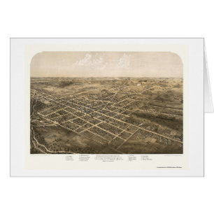 Koudwater, MI Panoramische Kaart - 1868