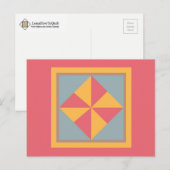 Koudwaterig Briefkaart - Pinwheels (goud/zalm) (Voorkant / Achterkant)