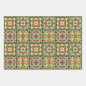 Koudwatten, strepen en bomen met kersttang inpakpapier vel (Voorkant)