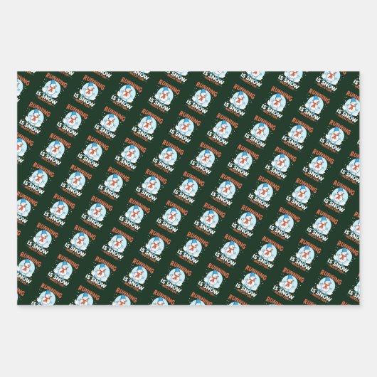 Koudweerloopbaan - Sneeuwvun Inpakpapier Vel (Voorkant 3)