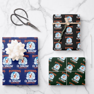 Koudweerloopbaan - Sneeuwvun Inpakpapier Vel