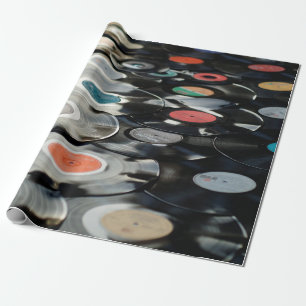 Koudzwart van vinylretro plastic cadeaupapier
