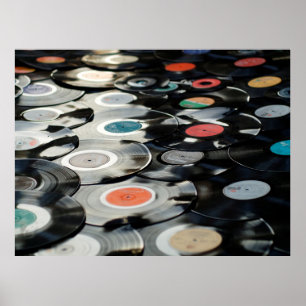 Koudzwart van vinylretro plastic poster