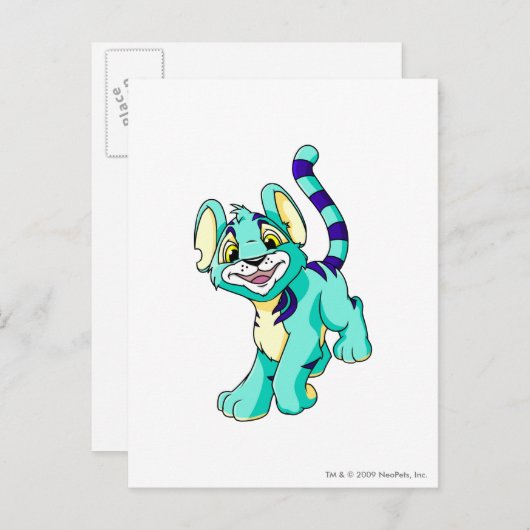 Kougra Blue Briefkaart (Voorkant / Achterkant)