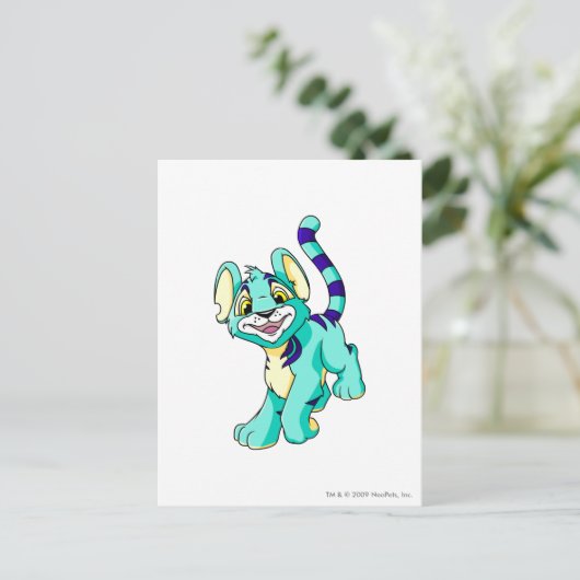 Kougra Blue Briefkaart (Staand voorkant)