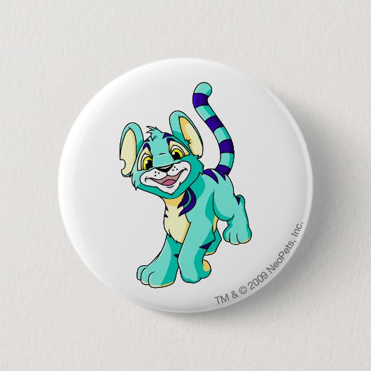 Kougra Blue Ronde Button 5,7 Cm (Voorkant)
