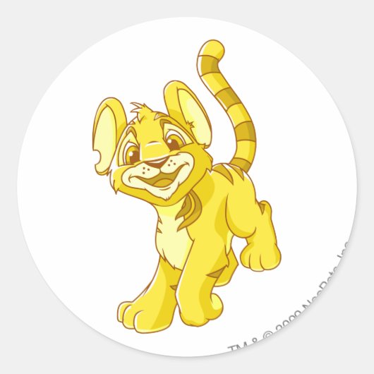 Kougra Gold Ronde Sticker (Voorkant)