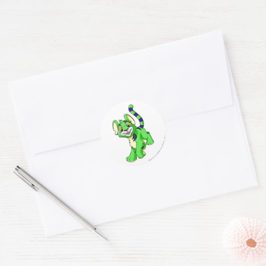 Kougra Green Ronde Sticker (Envelop)