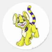 Kougra Yellow Ronde Sticker (Voorkant)