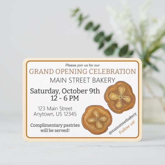 Kouign Amann Pastry Franse bakkerij Grote Opening Kaart (Staand voorkant)