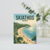 Koukounaries Strand Griekenland Briefkaart (Staand voorkant)
