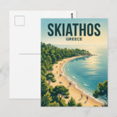 Koukounaries Strand Griekenland Briefkaart (Voorkant / Achterkant)