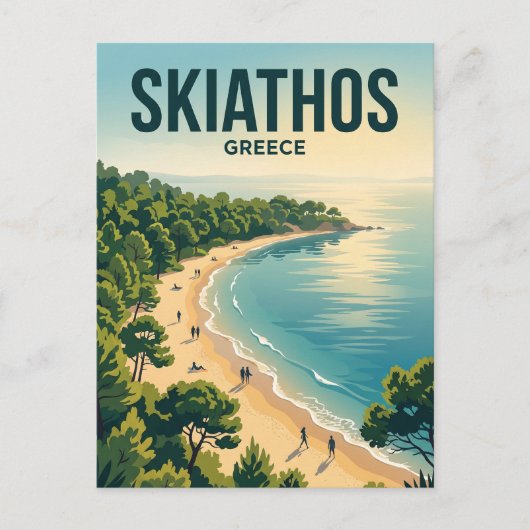 Koukounaries Strand Griekenland Briefkaart (Voorkant)
