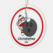 Kous Aap Bowling Jongens Kerst Ornament (Links)