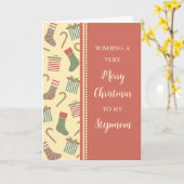 Kousen & Geschenken Stepmom Vrolijk Kerstfeest Kaart (Gele Bloem)