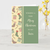 Kousen & Geschenken Zuster Vrolijk Kerstfeest Kaart (Gele Bloem)