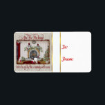 Kousen Hung Goat Christmas Gift Label Sticker<br><div class="desc">Baby geiten allemaal opknoping hun kousen door de schoorsteen met zorg -Geit kerstcadeau label om te plakken op uw cadeaus - aanpasbare tekst,  zodat u het kunt veranderen als je wilt -</div>