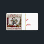 Kousen Hung Goat Christmas Gift Label Sticker<br><div class="desc">Baby geiten allemaal opknoping hun kousen door de schoorsteen met zorg -Geit kerstcadeau label om te plakken op uw cadeaus - aanpasbare tekst,  zodat u het kunt veranderen als je wilt -</div>