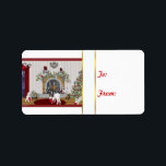 Kousen Hung Goat Christmas Gift Label Sticker<br><div class="desc">Baby geitjes hangen allemaal hun kousen aan de schoorsteen met zorg - Geitenkerstcadeau label om op je cadeaus te plakken - aanpasbare tekst,  zodat je het kunt veranderen als je wilt -</div>