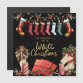 Kousen Kerstmis Hulst | Magnetische kaart (Voorkant / Achterkant)